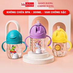 Bình Nước Cho Bé Gái Và Bé Trai Chống Sặc 300ml Cao Cấp Họa Tiết Đáng Yêu BBShine – BN014