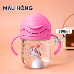 Bình Nước Cho Bé Gái Và Bé Trai Chống Sặc 300ml Cao Cấp Họa Tiết Đáng Yêu BBShine – BN014