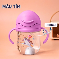 Bình Nước Cho Bé Gái Và Bé Trai Chống Sặc 300ml Cao Cấp Họa Tiết Đáng Yêu BBShine – BN014