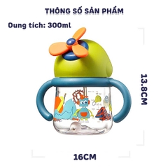 Bình Nước Cho Bé Gái Và Bé Trai Chống Sặc 300ml Cao Cấp (Tặng Kèm Dây Đeo) BBShine – BN015