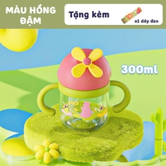 Bình Nước Cho Bé Gái Và Bé Trai Chống Sặc 300ml Cao Cấp (Tặng Kèm Dây Đeo) BBShine – BN015