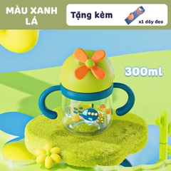 Bình Nước Cho Bé Gái Và Bé Trai Chống Sặc 300ml Cao Cấp (Tặng Kèm Dây Đeo) BBShine – BN015