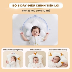 Gối Cho Bé Sơ Sinh Có Dây Rút Điều Chỉnh 5 Đầu Cao Cấp Giúp Bé Ngủ Ngon BBShine – SS060