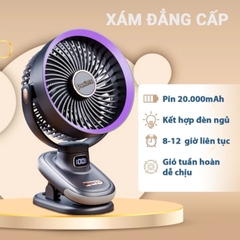 Quạt tích điện mini xoay tự động cao cấp BBShine, Quạt điện mini 20.000mAh không gây tiếng ồn - DT006