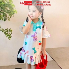 Váy bé gái 10-25kg nhiều họa tiết đáng yêu BBShine, Đầm bé gái kiểu dáng polo phong cách Hàn Quốc - D102