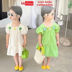 Váy bé gái 10-25kg tay cánh dơi xinh xắn BBShine, Đầm bé gái phối hoa dáng xòe siêu đáng yêu - D103