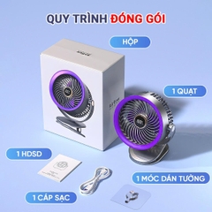 Quạt Tích Điện Mini Cao Cấp 25000mah Không Gây Tiếng Ồn Pin Cao BBShine – DT011