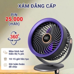 Quạt Tích Điện Mini Cao Cấp 25000mah Không Gây Tiếng Ồn Pin Cao BBShine – DT011