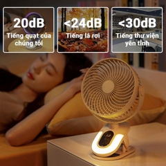 Quạt Tích Điện Mini Cao Cấp 25000mah Không Gây Tiếng Ồn Xoay Tự Động BBShine – DT012