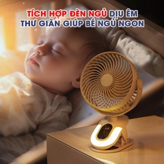 Quạt Tích Điện Mini Cao Cấp 25000mah Không Gây Tiếng Ồn Xoay Tự Động BBShine – DT012