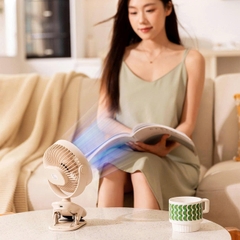Quạt Tích Điện Mini Cao Cấp 25000mah Không Gây Tiếng Ồn Xoay Tự Động BBShine – DT012