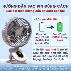 Quạt Tích Điện Mini Cao Cấp 25000mah Không Gây Tiếng Ồn Xoay Tự Động BBShine – DT012