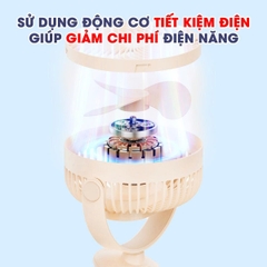 Quạt Tích Điện Mini Cao Cấp 25000mah Không Gây Tiếng Ồn Xoay Tự Động BBShine – DT012