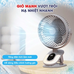 Quạt Tích Điện Mini Cao Cấp 25000mah Không Gây Tiếng Ồn Xoay Tự Động BBShine – DT012