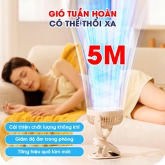 Quạt Tích Điện Mini Cao Cấp 25000mah Không Gây Tiếng Ồn Xoay Tự Động BBShine – DT012
