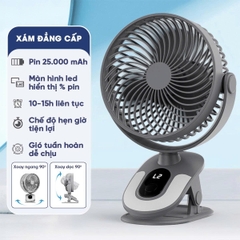 Quạt Tích Điện Mini Cao Cấp 25000mah Không Gây Tiếng Ồn Xoay Tự Động BBShine – DT012