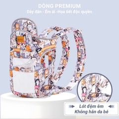 Địu em bé 0-3 tuổi đa năng BBShine, Địu cho bé 4 tư thế gọn nhẹ bề mặt lưới thoáng khí – SS034