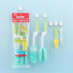 Cọ rửa bình sữa 5 chi tiết cao cấp BBShine, Bộ cọ bình sữa xoay 360 độ siêu tiện lợi – SS023