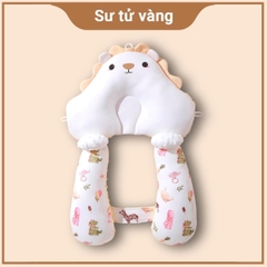 Gối chữ U cho bé sơ sinh chống giật mình cao cấp BBShine, Gối chống bẹp đầu có dây rút điều chỉnh 3 đầu giúp bé ngủ ngon – SS036