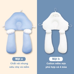 Gối chữ U cho bé sơ sinh chống giật mình cao cấp BBShine, Gối chống bẹp đầu có dây rút điều chỉnh 3 đầu giúp bé ngủ ngon – SS036