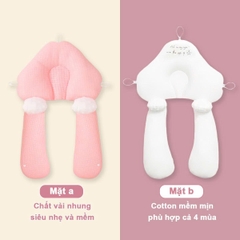 Gối chữ U cho bé sơ sinh chống giật mình cao cấp BBShine, Gối chống bẹp đầu có dây rút điều chỉnh 3 đầu giúp bé ngủ ngon – SS036