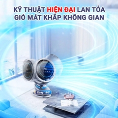 Quạt Tích Điện Mini Cao Cấp 10.000mah Không Gây Tiếng Ồn Xoay Tự Động BBShine – DT013
