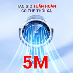 Quạt Tích Điện Mini Cao Cấp 10.000mah Không Gây Tiếng Ồn Xoay Tự Động BBShine – DT013