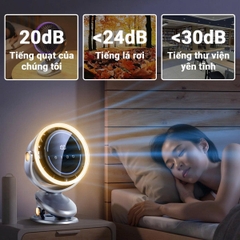 Quạt Tích Điện Mini Cao Cấp 10.000mah Không Gây Tiếng Ồn Xoay Tự Động BBShine – DT013