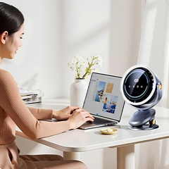 Quạt Tích Điện Mini Cao Cấp 10.000mah Không Gây Tiếng Ồn Xoay Tự Động BBShine – DT013