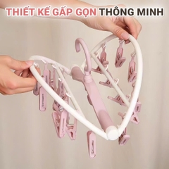 Móc Chùm Treo Quần Áo Cho Bé 32 Kẹp Có Thể Gấp Gọn Siêu Tiện Lợi BBShine – SS061