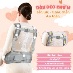 Địu Em Bé 0-2 Tuổi Chống Gù Đa Năng 9 Tư Thế Vải Lưới Thoáng Mát An Toàn Cho Bé Yêu BBShine – SS062