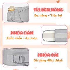 Địu Em Bé 0-2 Tuổi Chống Gù Đa Năng 9 Tư Thế Vải Lưới Thoáng Mát An Toàn Cho Bé Yêu BBShine – SS062