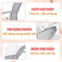Địu Em Bé 0-2 Tuổi Chống Gù Đa Năng 9 Tư Thế Vải Lưới Thoáng Mát An Toàn Cho Bé Yêu BBShine – SS062