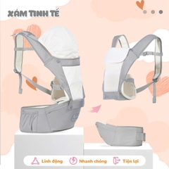 Địu Em Bé 0-2 Tuổi Chống Gù Đa Năng 9 Tư Thế Vải Lưới Thoáng Mát An Toàn Cho Bé Yêu BBShine – SS062