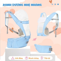Địu Em Bé 0-2 Tuổi Chống Gù Đa Năng 9 Tư Thế Vải Lưới Thoáng Mát An Toàn Cho Bé Yêu BBShine – SS062
