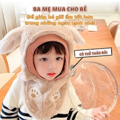 Mũ Len Trùm Đầu Cho Bé Kèm Kính Chắn Gió Bảo Vệ Bé Toàn Diện BBShine – SS064