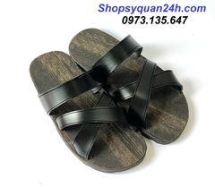 Dép Cao Su Bác Hồ Bố Vải Mài- 2 Quai Chéo DL15