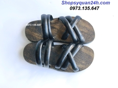Dép Cao Su Bố Vải Mài- Quai Chéo 5 Quai