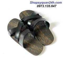 Dép Cao Su Bác Hồ Bố Vải Mài- 2 Quai Chéo DL15