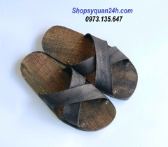 Dép Cao Su Bố Vải Mài- Lê Quai Chéo