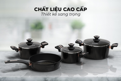 Bộ nồi chảo chống dính Ultra Titanium SUNHOUSE ST2204B-30