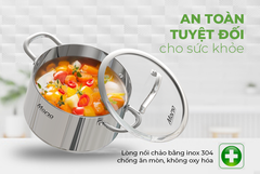 Bộ nồi inox đa lớp sử dụng bếp từ Sunhouse SHG701