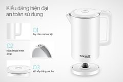 Bình đun siêu tốc inox 2 lớp Sunhouse SHD1386W