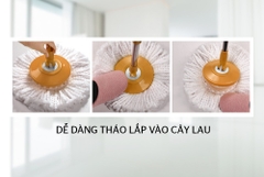 Combo bộ lau nhà xoay 360 độ Sunhouse KS-CL350PO + 1 bông lau