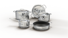 Bộ 5 món nồi chảo inox 5 đáy Sunhouse SHG995