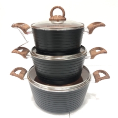 Bộ nồi chống dính ceramic đáy từ Sunhouse SHG2003MCA