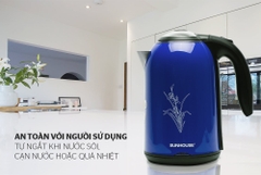 Bình đun siêu tốc 2 lớp Sunhouse 1.7 lít SHD1382B - Chống nóng