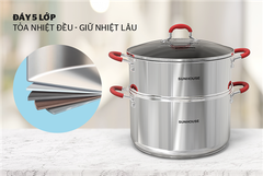 Bộ nồi xửng inox 5 đáy Sunhouse 24cm SHG507-24