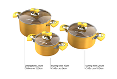 Bộ nồi nhôm anod Sunhouse SHG7734M - Sử dụng tất cả các loại bếp