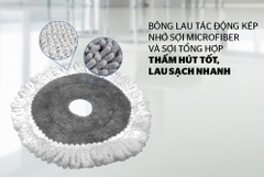 Bông lau nhà Microfiber xoay 360 độ thế hệ mới Sunhouse KS-CO260S